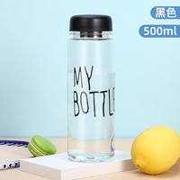 Bouteille d'eau en plastique PET sans BPA de 500 ml avec sac en néoprène et coton