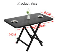 Vente en gros Grandes tables de cuisine pliantes en bois Table à manger et chaises carrées pliantes pour 4 6 8 personnes