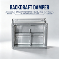 Clapet anti-retour carré multi-lames en acier galvanisé pour ventilation de conduits CVC