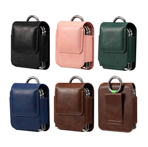 Funda de Cuero Vintage de Color Sólido para Samsung Galaxy Z Flip 8 7 6 5 4 3, Funda de Cintura para Uso Diario y Viajes al Aire Libre - Product Image 1