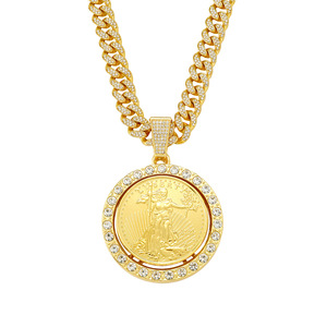 2026 New Hot Selling Unique Features Hiphop Style Gold Plated Geometric Statue Pendant Necklace Men's Necklace Wholesale Jewelry - Product Image 6