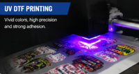 Imprimante UV DTF tout-en-un, imprimante d'autocollants par transfert UV, machine à plastifier, tête d'impression Epson, CMYK, blanc, vernis, quatre buses
