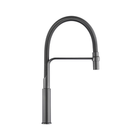 Robinet de cuisine moderne en laiton chromé de luxe, vente en gros d'usine, avec douchette extractible, eau chaude et froide, valve en céramique