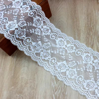 Ruban de dentelle jacquard élastique écologique Zeal de 17,5 cm de large, motif floral, pour artisanat DIY, style africain
