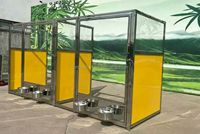 Nouvelle conception de niche pour chien de luxe, robuste, solide, grande taille, avec verre trempé et acier inoxydable 304, stable, pour toutes les saisons