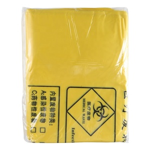Medical Waste <strong>Bags</strong> Valve <strong>HDPE</strong> Material Secure Flat Mouth Custom Size Thickness Yellow Silk Screen Printing Flexible - Product Image 5