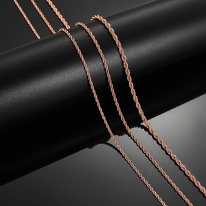 Chaînes torsadées en acier inoxydable Sunling pour hommes et femmes, collier ras-du-cou plaqué or rose, bijoux de haute qualité, cadeaux - Product Image 5