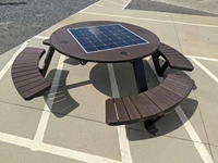 Prix table et banc de charge solaire pique-nique banc à énergie solaire siège solaire intelligent avec panneau un