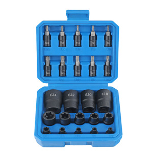 Juego de llaves de vaso tipo E de 1/4 pulgada con accionamiento hexagonal Torx, óxido negro, herramientas de reparación automotriz - Product Image 2