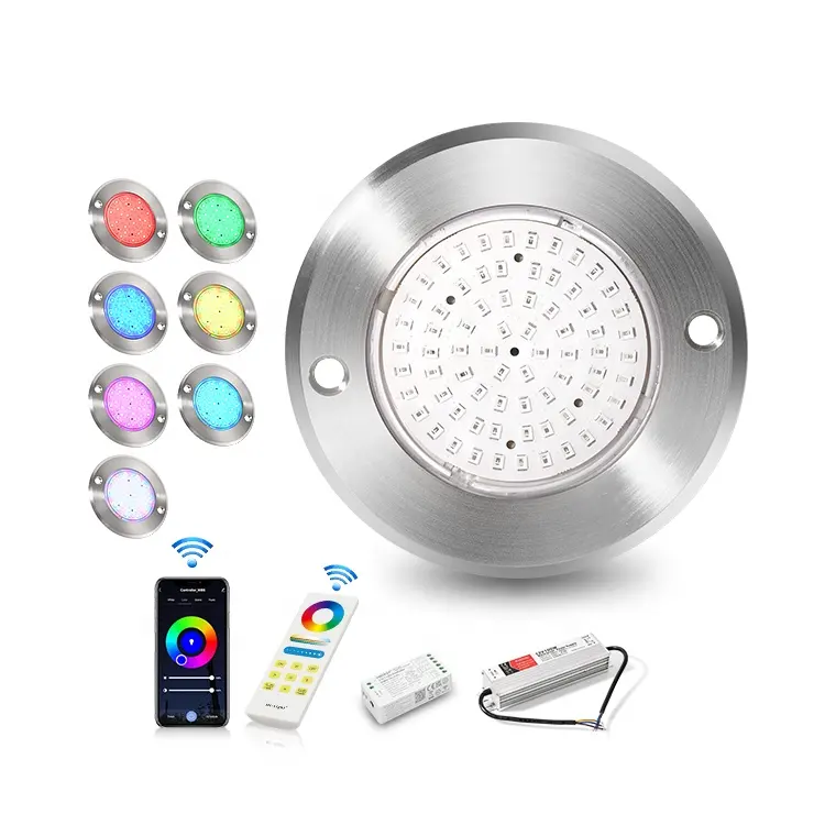 Ip68 RGB thay đổi màu sắc LED submirsible đèn 7.5 mét siêu mỏng DC 12V hồ bơi chiếu sáng