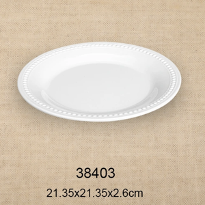 أطباق ميلامين دائرية إبداعية قابلة للكسر، أطباق سيراميك بيضاء للباستا والحساء للفنادق - Product Image 3