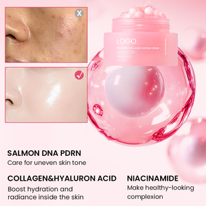 Crème hydratante éclaircissante OEM, améliore le teint inégal, formule à l'acide hyaluronique, à la niacinamide, PDRN, ADN de saumon, collagène en capsules - Product Image 2