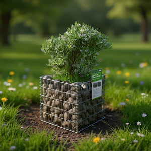 Jardinière carrée en gabion d'acier galvanisé 19,7 po x 19,7 po x 19,7 po, style rustique - Product Image 2