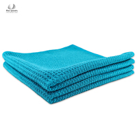 Chiffon de nettoyage microfibre 400 g/m² sans traces, non pelucheux, super absorbant, pour vitres de voiture, serviette gaufrée pour auto