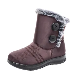 Factory Custom Winter Fashion Strap-and-buckle Women's Snow Boots Waterproof Upper Warm Winter Boots For Women Ladies