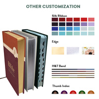 Nouvelle conception de service de personnalisation de livres, couverture en PU, impression offset, Bible durable marron économique en gros, double langue