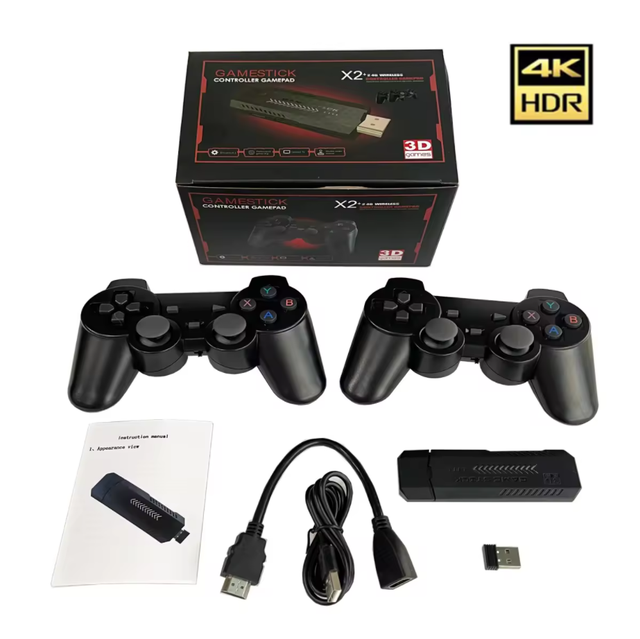 X2 Plus Console 4K HD Retro Game Stick GD10 Plus Built-In 50 Emulators 30000+ Games Video TV Game Console Stick
