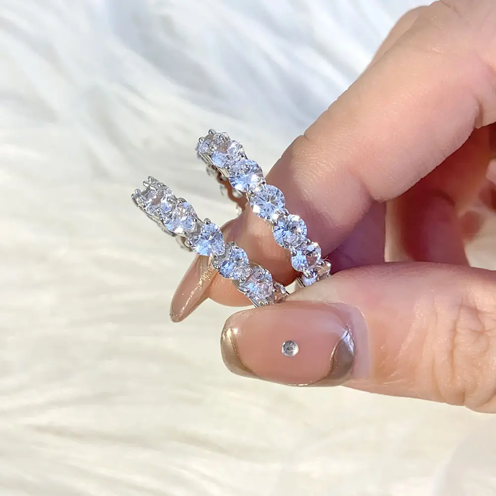 FOXI 100% 925 anello in argento cz Eternity Band specifiche personalizzabili anello regolare S925 anelli di gioielli in argento fidanzamento