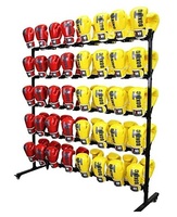 Support de rangement rotatif en métal pour gants de boxe double face avec roulettes