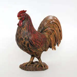 Figurine d'animal décorative faite sur mesure pour la maison et le jardin, poules et coq en résine réalistes