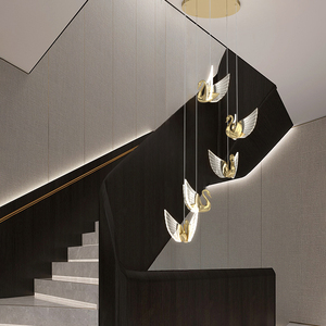 2025 nouvelle lumière nordique luxe concepteur lustre lumière chevet lustre Simple <span class=keywords><strong>cygne</strong></span> lampe barre fond lampe - Product Image 3