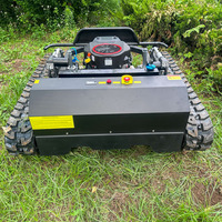 Tondeuse à gazon robotisée à chenilles en caoutchouc, télécommandée, moteur quatre temps haute puissance, sans crainte de glisser sur les pentes