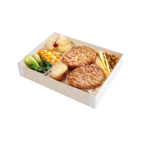 Boîte à lunch en bois jetable en gros, récipient alimentaire, boîte bento pliable, écologique, personnalisable, boîte à emporter, boîte à fast-food