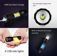 Lampe torche tactique mini LED COB rechargeable super puissante portable EDC promotionnelle, porte-clés, autodéfense