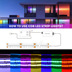 Good Quality RGB+CCT COB LED <b>Strip</b> Light DC24V 12mm Width 840LED Remote Control Dimmable IP20 Rated for CE RoHS Party Festival - Product Image 5