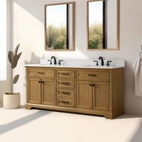 Coiffeuse de salle de bain laquée personnalisée Comptoir en quartz blanc de haute qualité Coiffeuse de salle de bain blanche moderne avec deux lavabos