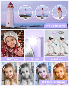 กล้องดิจิตอลเด็ก Sonida Portable DC403 หน้าจอ 1080P HD ขนาด 2.4 นิ้ว แบบ Retro พร้อมเซ็นเซอร์ภาพ CMOS รองรับการ์ด TF สำหรับเด็ก ขนาด 2.4 นิ้ว - Product Image 4