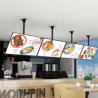 Boîte à lumière LED ultra-mince en verre trempé, affichage de poster suspendu, boîte à lumière publicitaire LED pour les entreprises, les magasins, les clubs