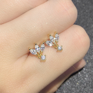 Factory Price <b>Cute</b> Trendy 18K Gold Plated Tiny Stud <b>Earrings</b> for Women - Product Image 1