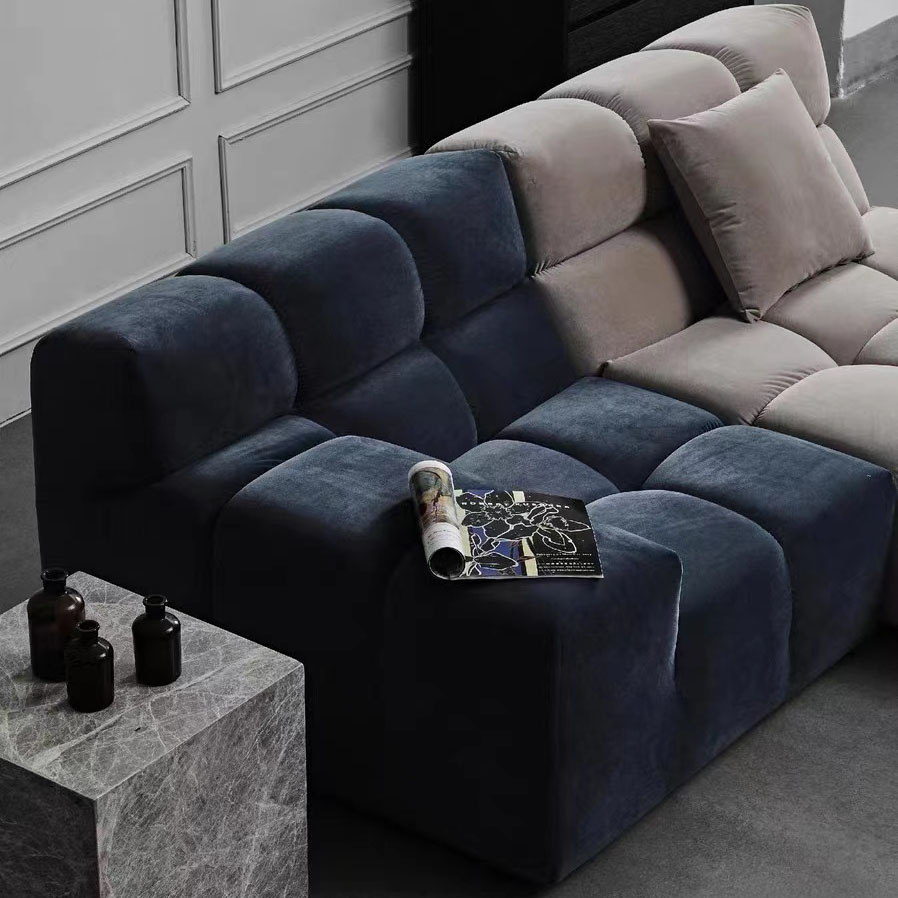 Modern New Design Contrast Color Fabric Furniture Sofa Set Comfortable Modular Living Room Sofas