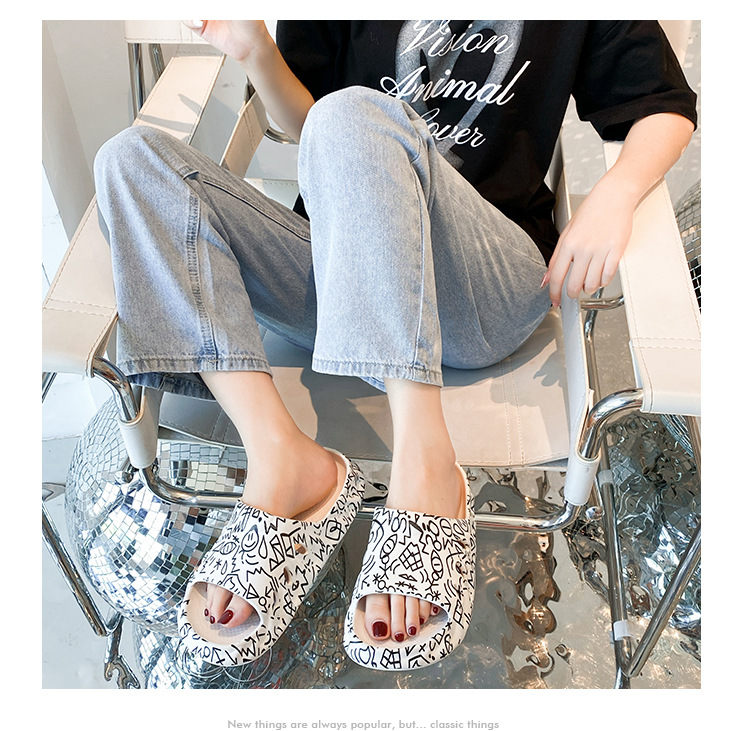 Custom Printed Women Men Slippers Soft Sandals Beach Casual Shoes EVA Slides