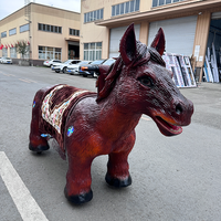 Cheval et dinosaure animatroniques électriques télécommandés pour l'extérieur et l'intérieur, à chevaucher sur scooter, pour centres commerciaux et parcs d'attractions