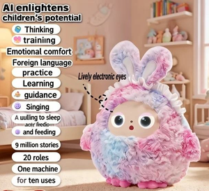 Robot en vinyle intelligent multilingue pour enfants, jouet en peluche en coton doux, contrôle par application <span class=keywords><strong>artificielle</strong></span>, poupée parlante en peluche avec yeux dynamiques - Product Image 3