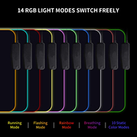 Tapis de souris de jeu RGB avec hub USB 4 ports, grand tapis de bureau étendu, base en caoutchouc antidérapante pour PC Gamer, ordinateur portable, vente en gros