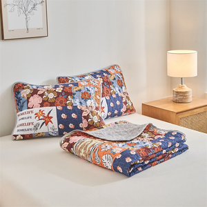 Bán Buôn 3 Cổ Điển Hình Học Giường Bao Gồm Hiện Đại Bộ Đồ Giường Màu Đỏ Cam Khâu Tùy Chỉnh Kích Thước Thiết Lập Mềm Rửa 100% Polyester 400TC - Product Image 4