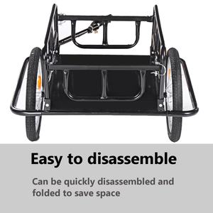 Remorque <span class=keywords><strong>à</strong></span> vélo pliable de 50 pouces, cadre en acier, chariot <span class=keywords><strong>à</strong></span> bagages, chariot de vélo de montagne, <span class=keywords><strong>porte</strong></span>-bagages supplémentaire, double roue, charge de 50 kg - Product Image 2