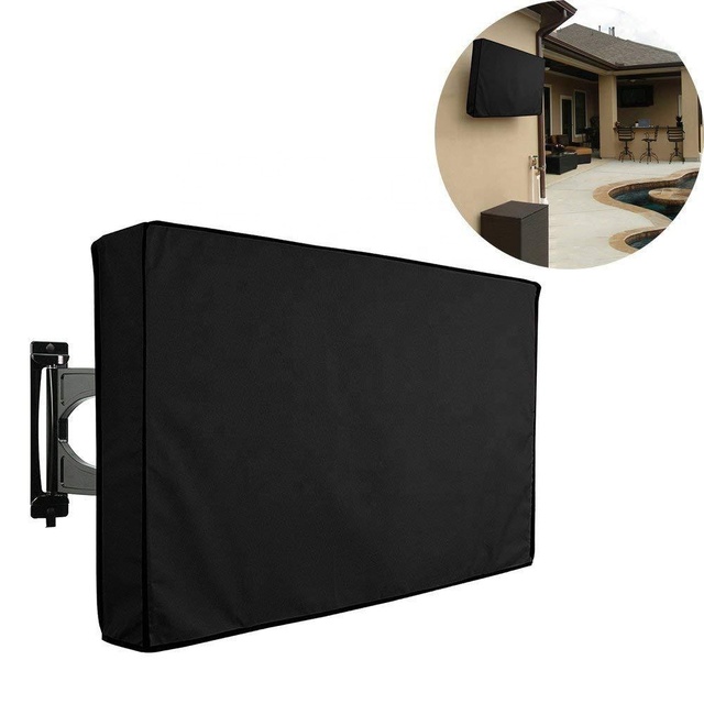 Outdoor TV Cover Furniture Hanging Dust Cover TV Waterproof Cover with Remote Control Pocket