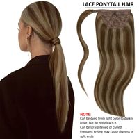 Queue de cheval en cheveux humains vierges européens 100 % naturels, ondulés, double épaisseur, avec cordon de serrage, 10g, vente en gros