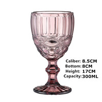 Verre à vin gobelet style européen bohème vintage gaufré multicolore 240ml/300ml, idéal pour la maison, les restaurants et les mariages - Vente chaude