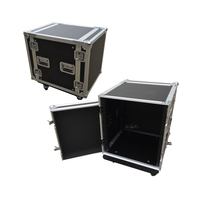 Flight case professionnel en aluminium 12U avec roulettes, portable, étanche et antichoc