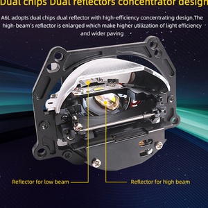 Factory Discount 3 Inch A6L Car Bi LED Laser Projector Lens Headlights 54w 74w 6000K Super Bright Auto Headlight for Car Motor - Product Image 2