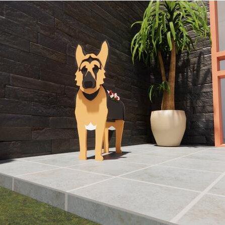 Pot de fleurs pour chien berger allemand