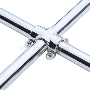 Shining Cross-Shaped Pipe Clamp 25mm 316 Stainless Steel Marine Hardware For <b>Yacht</b> Railing Fixing Accessories - Product Image 2