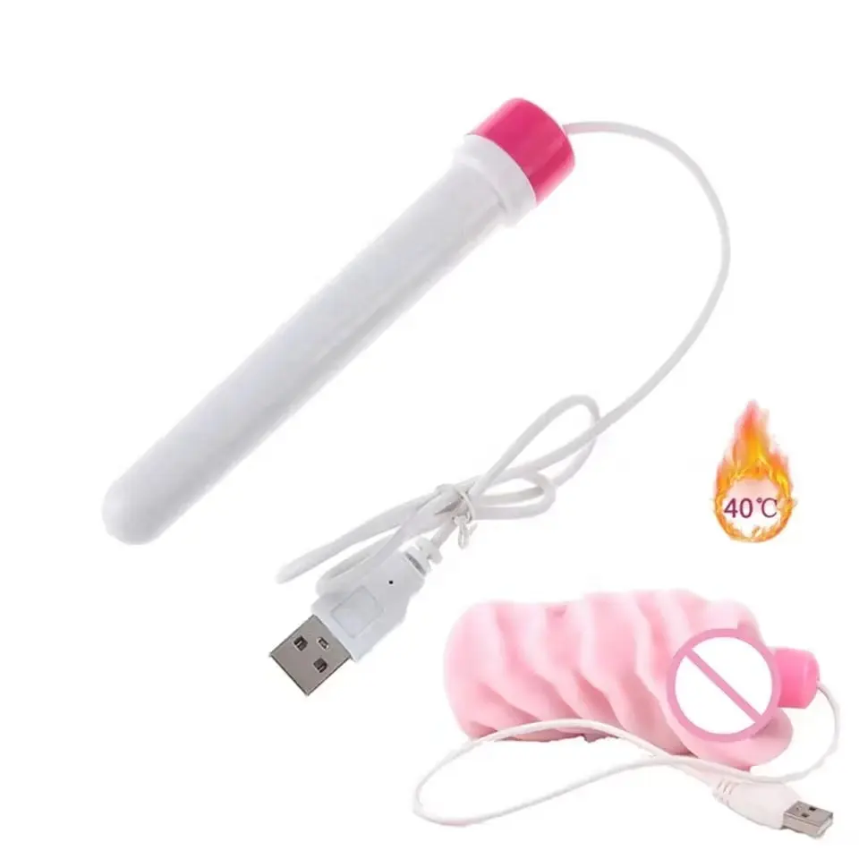 Popular USB Heating Rod Masturbator Cup Warm Stick Vagina Warmer Men Products Aircraft Cup Sex Toys Dildo Vibrator For Women