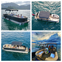 Bateau de maison de ponton en aluminium soudé de vie de famille professionnelle de la Chine avec le moteur hors-bord pour la famille