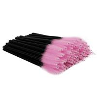 Brosses jetables en nylon pour cils et sourcils, applicateurs de mascara, brosses à cils avec manche en plastique, outils d'extension de cils, 50 pièces/sac